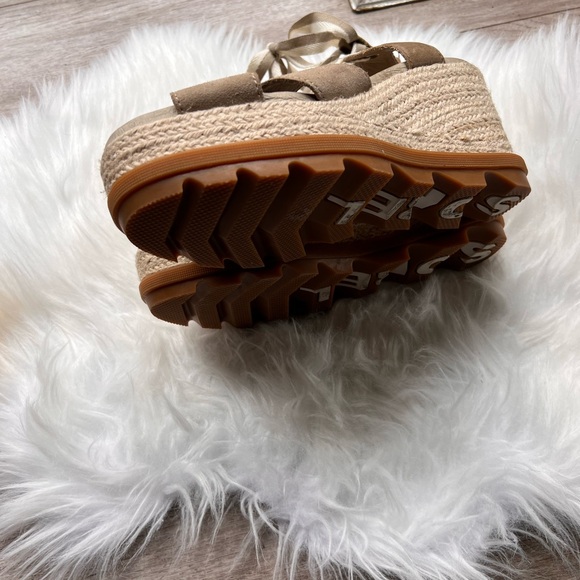 Sorel joanie ll espadrille jute wedge ankle lace up size 9
